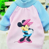 Grid Sweater Puppy Warm Cartoon Print Coat T-Shirt