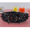 PU Leather Dog Collar with Black Sharp Spikes