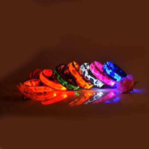 Safety 3D LED Nylon Pet Dark Leopard Series Dog Collar